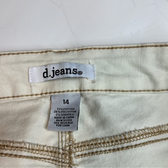 d. jeans Cream Straight Leg Jeans Soft Denim - Size 14 - Picture 2 of 3